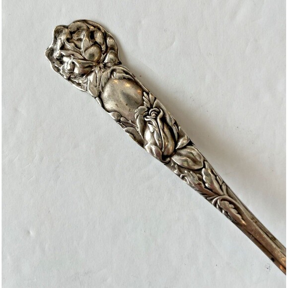Vintage Raimond Silverplate Casserole Spoon and Fork Rose Floral 2 pc - Picture 3 of 9